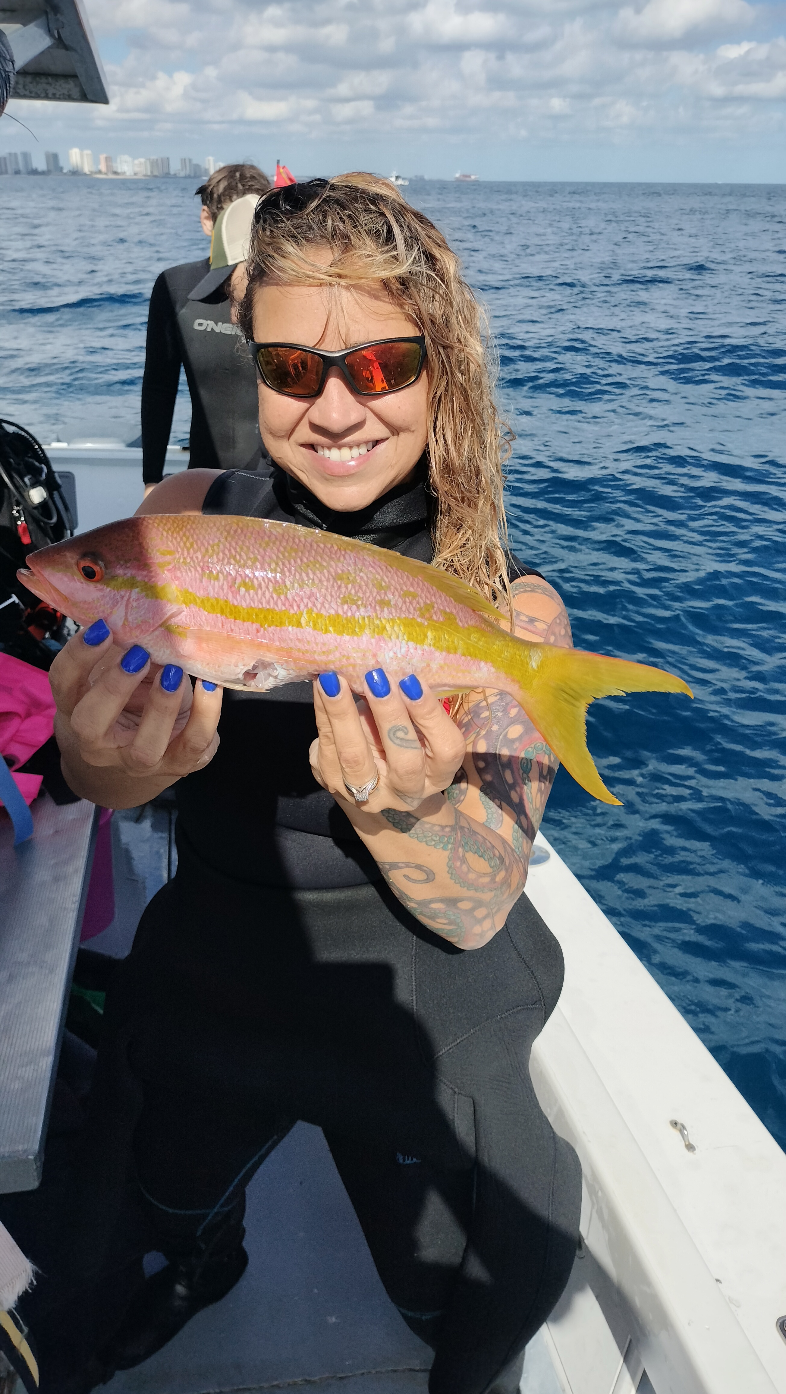 Yellowfin fish caught during fishing trip in North Palm Beach FL