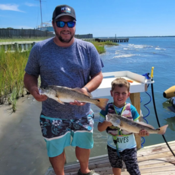 Two anglers on the water in North Carolina