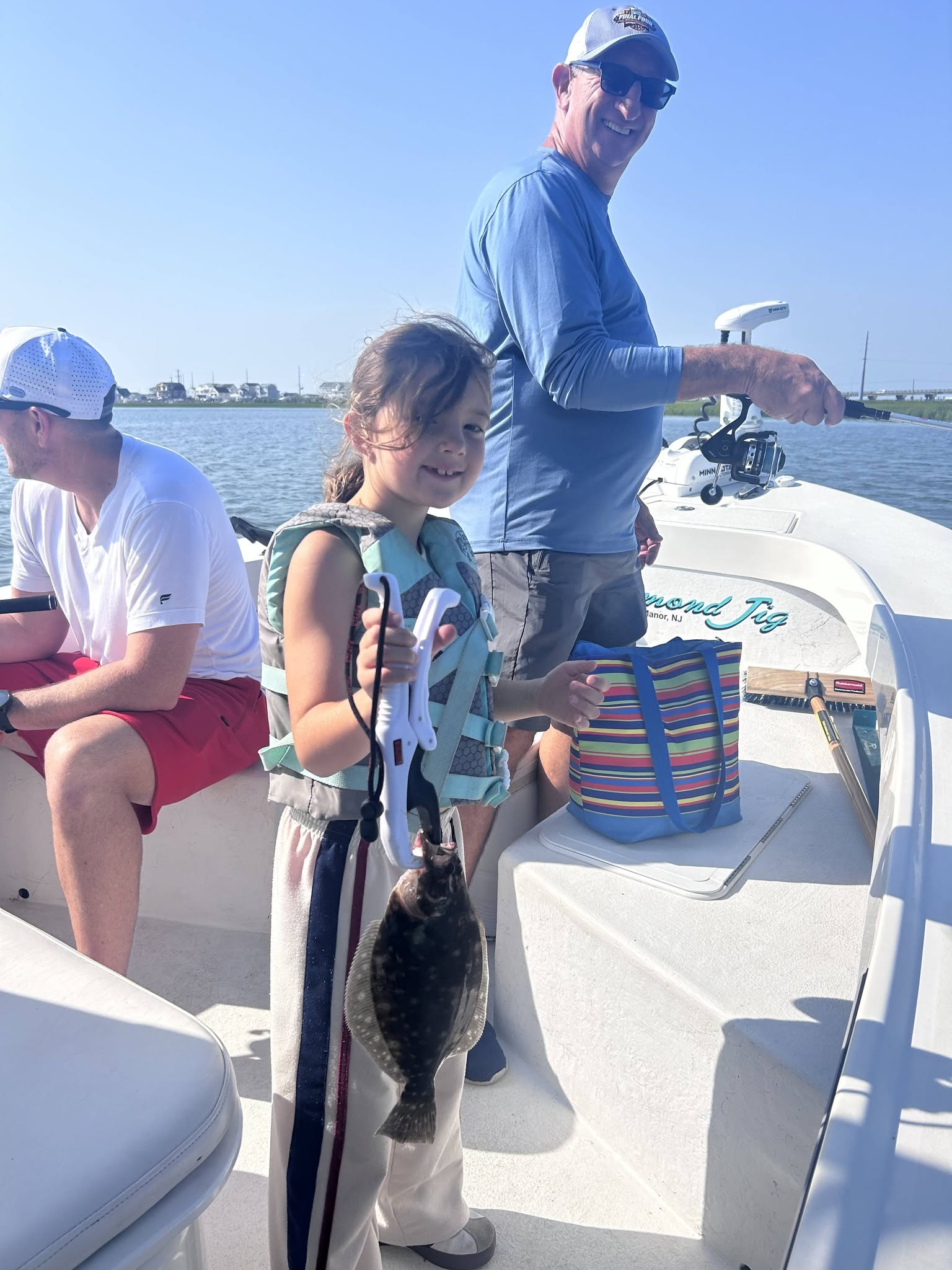 Summer flounder caught fishing in Avalon NJ on boat deck
