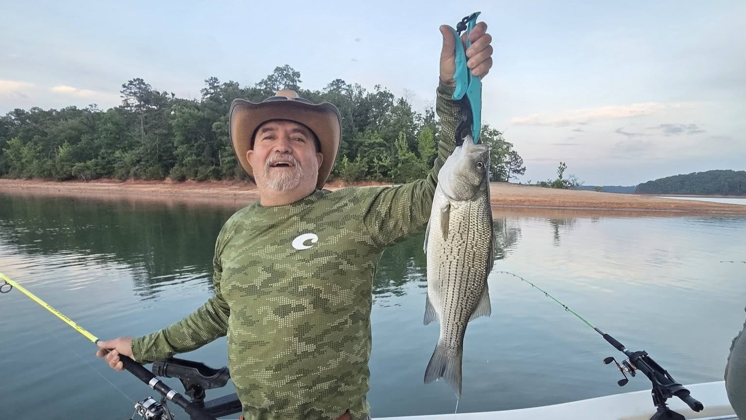 Striped bass caught while fishing on lake in Lyman SC