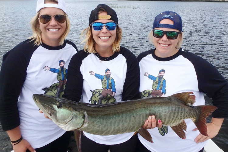 A large muskellunge fish caught in Angle Inlet