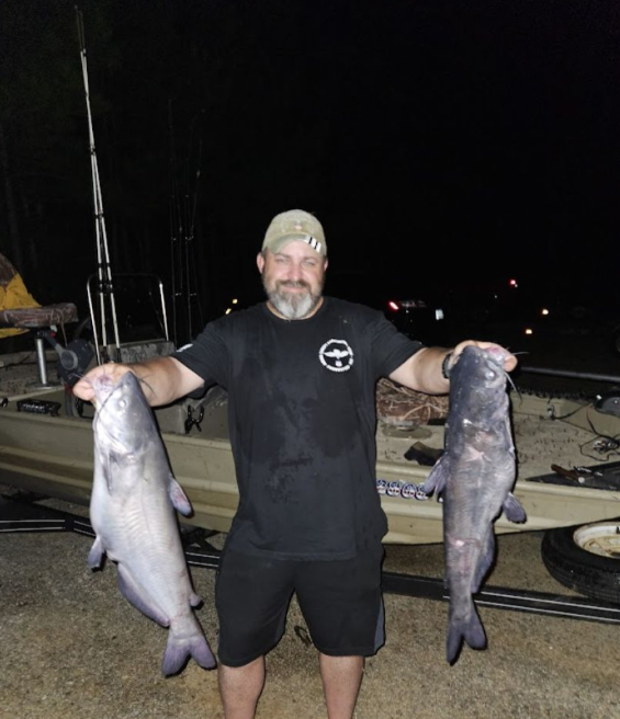 Two blue catfish caught in Phoenix, Arizona