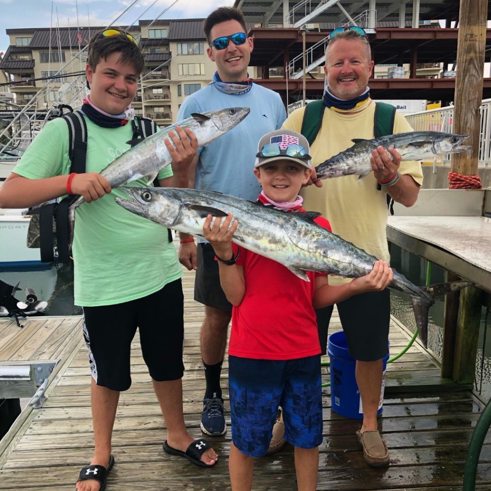 Three king mackerel and atlantic bonito fish caught in SC