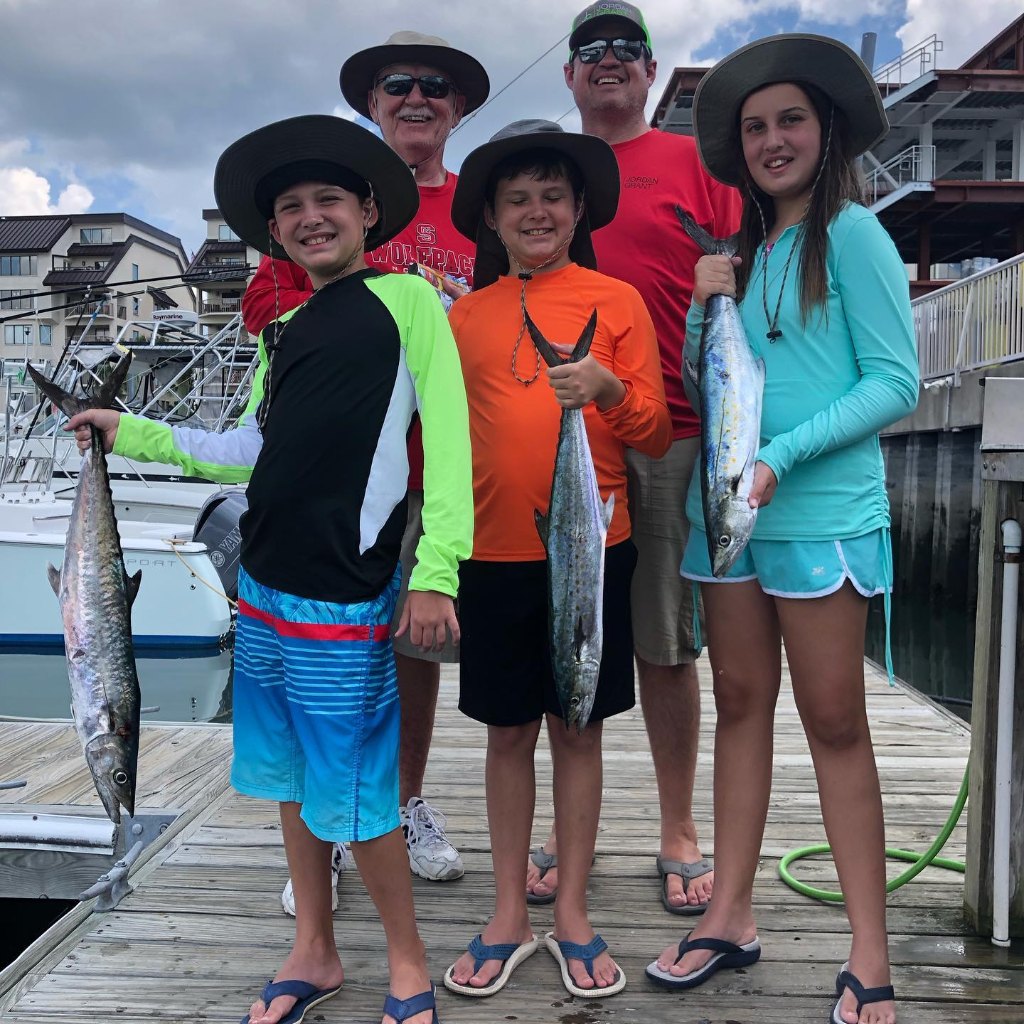 3 king mackerel and spanish mackerel fish caught in Murrells Inlet