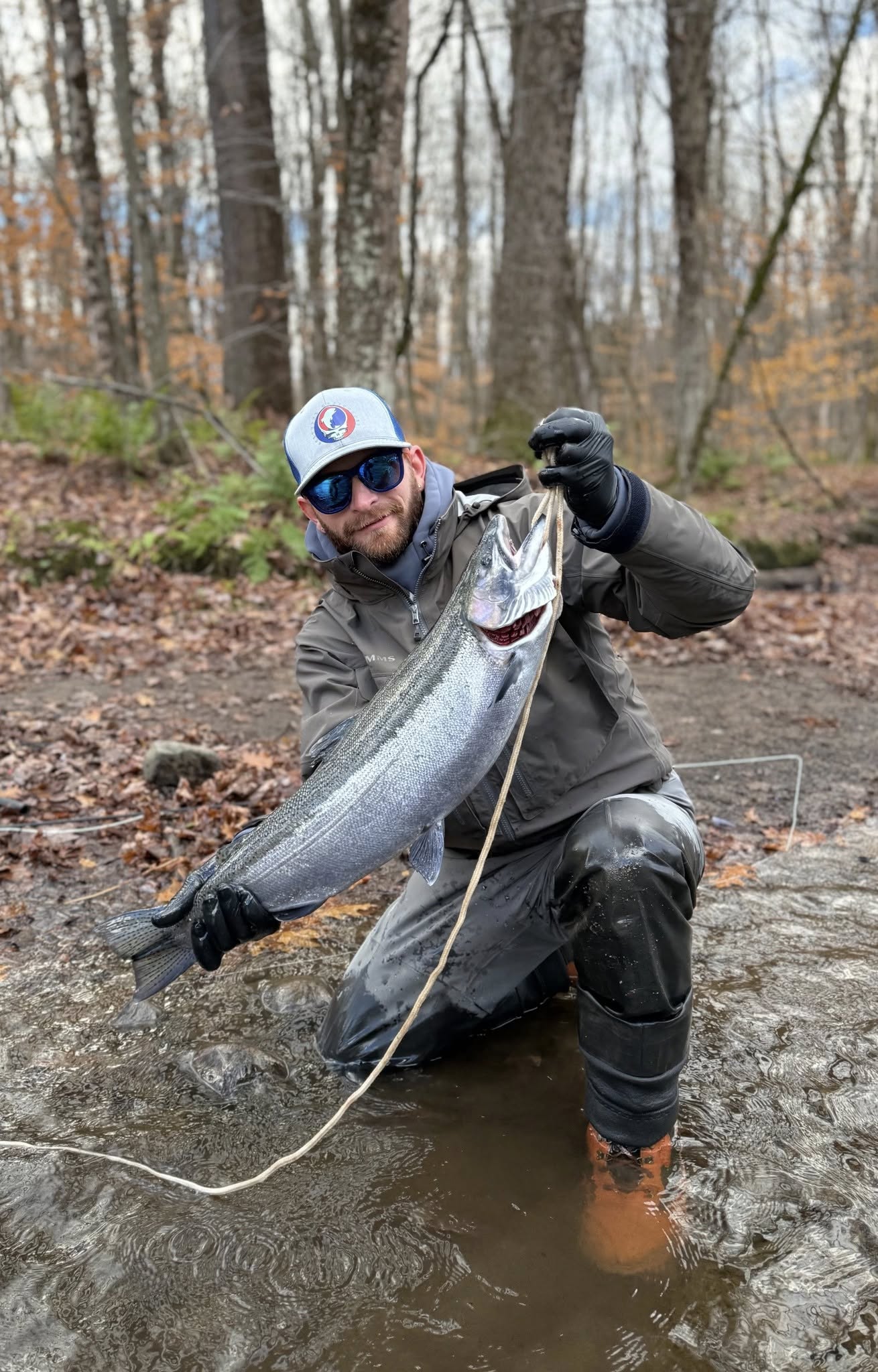 An angler fishing in the beautiful town of Altmar