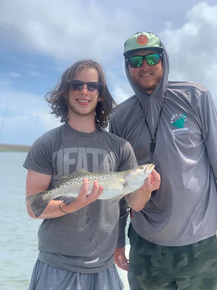 Spotted weakfish caught while fishing in NC
