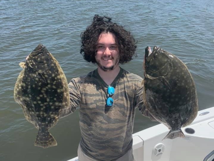 Two summer flounder caught in Carolina Beach