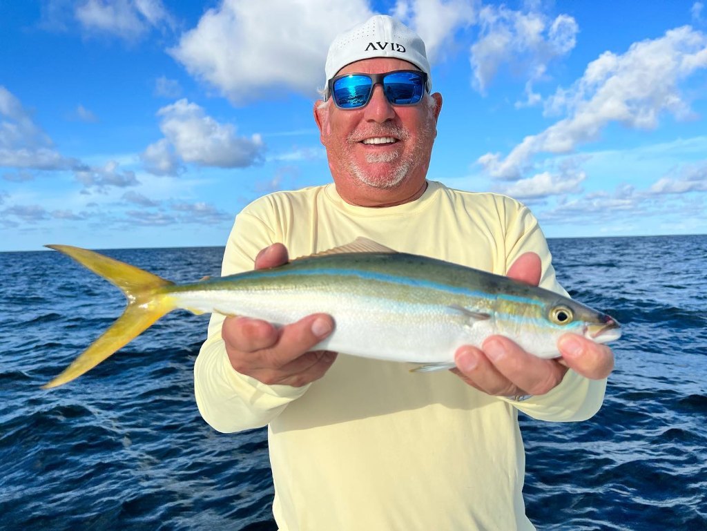 Photograph of a 24-inch rainbow runner fish caught in FL