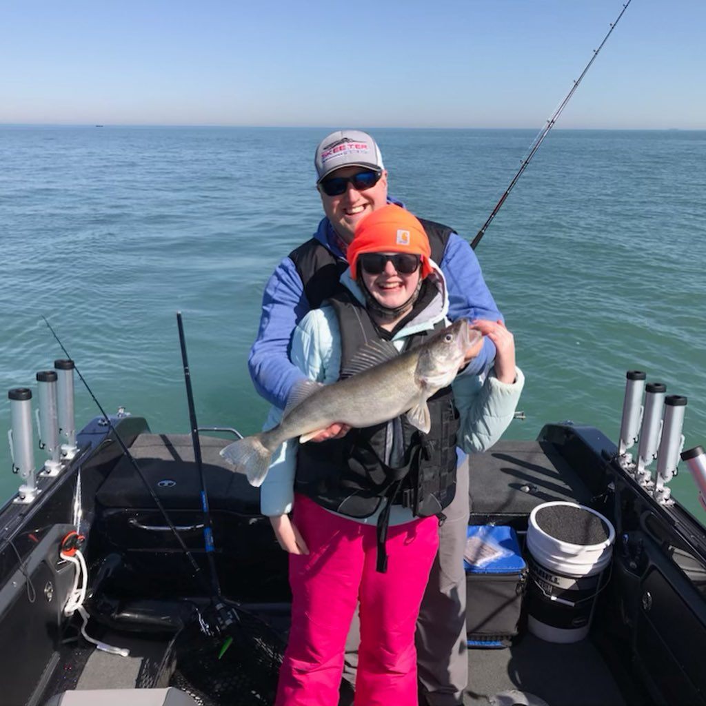 Erie fishing adventure with two anglers