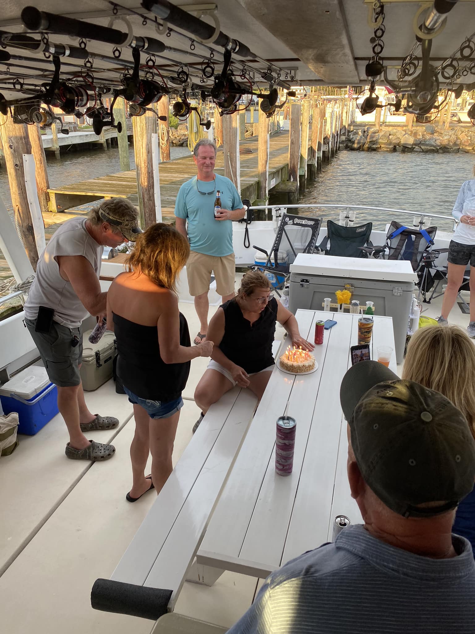 Two anglers enjoying a fishing trip in MD
