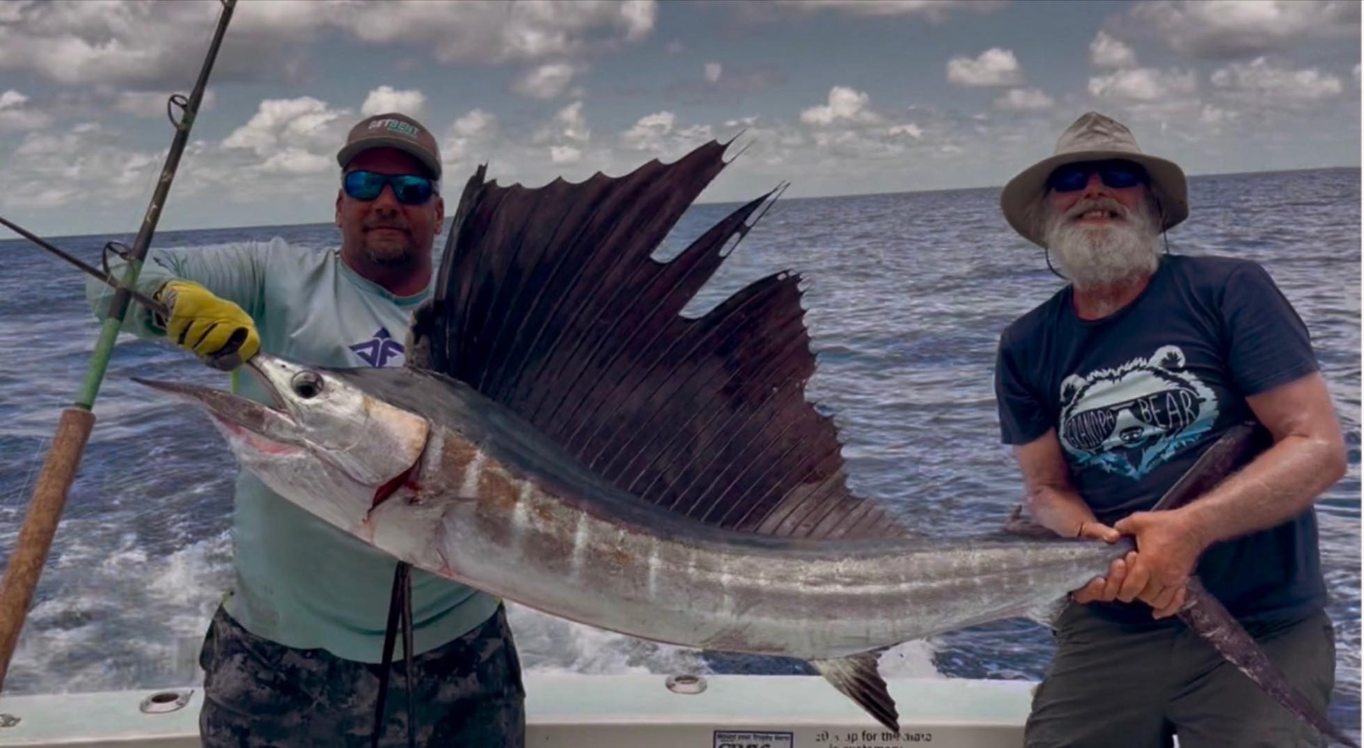 Atlantic sailfish caught during deep sea fishing trip in Key West Florida