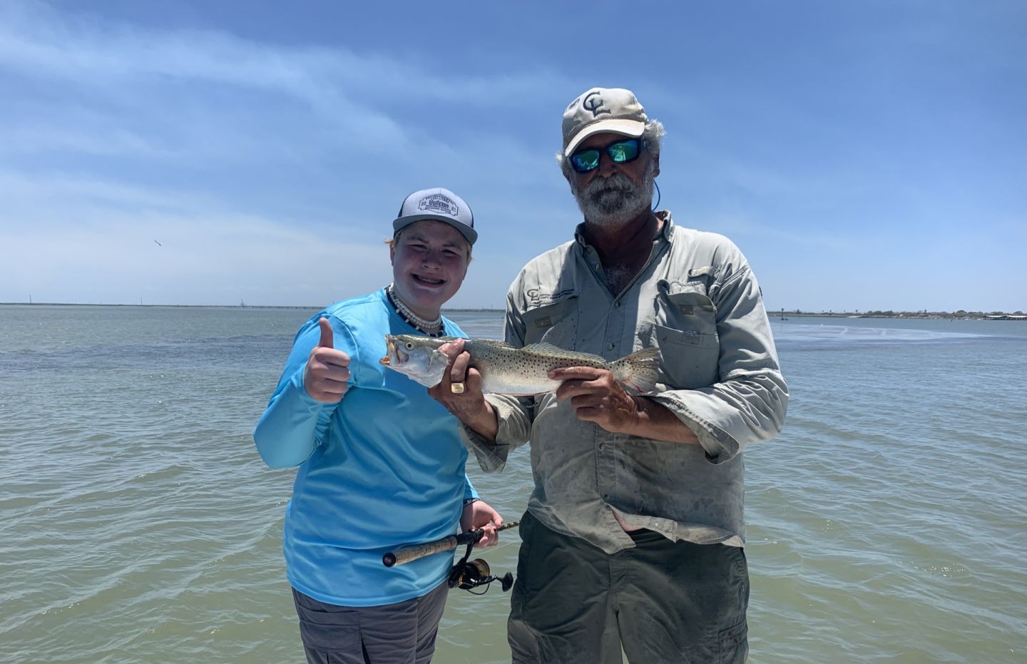 Speckled trout catch displayed during fishing trip in Corpus Christi TX