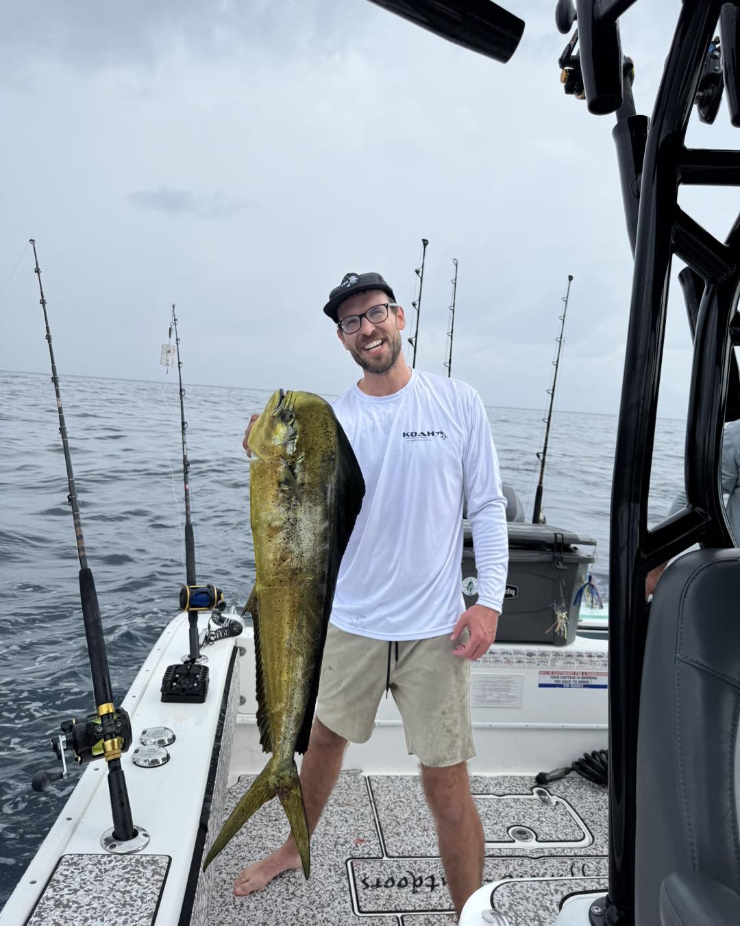 Mahi mahi catch displayed on fishing boat in Port Orange FL