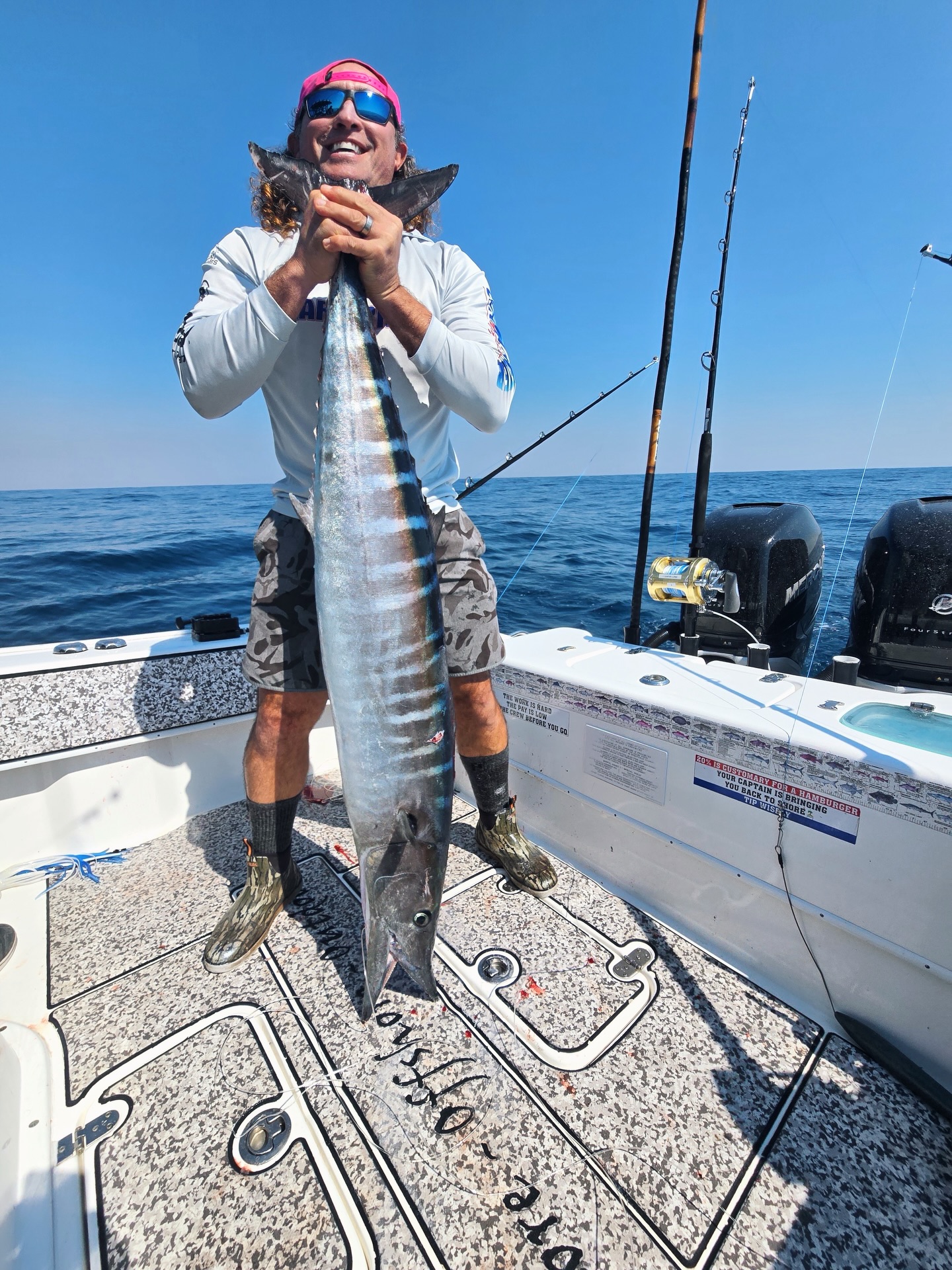 Wahoo fish catch displayed on fishing boat deck in Port Orange FL