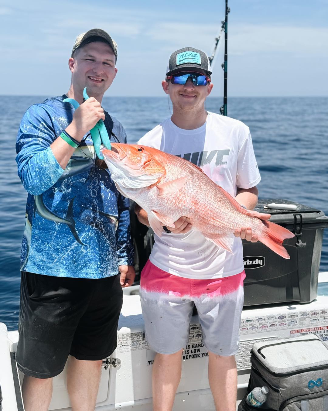 Red snapper catch displayed on fishing boat in Port Orange FL