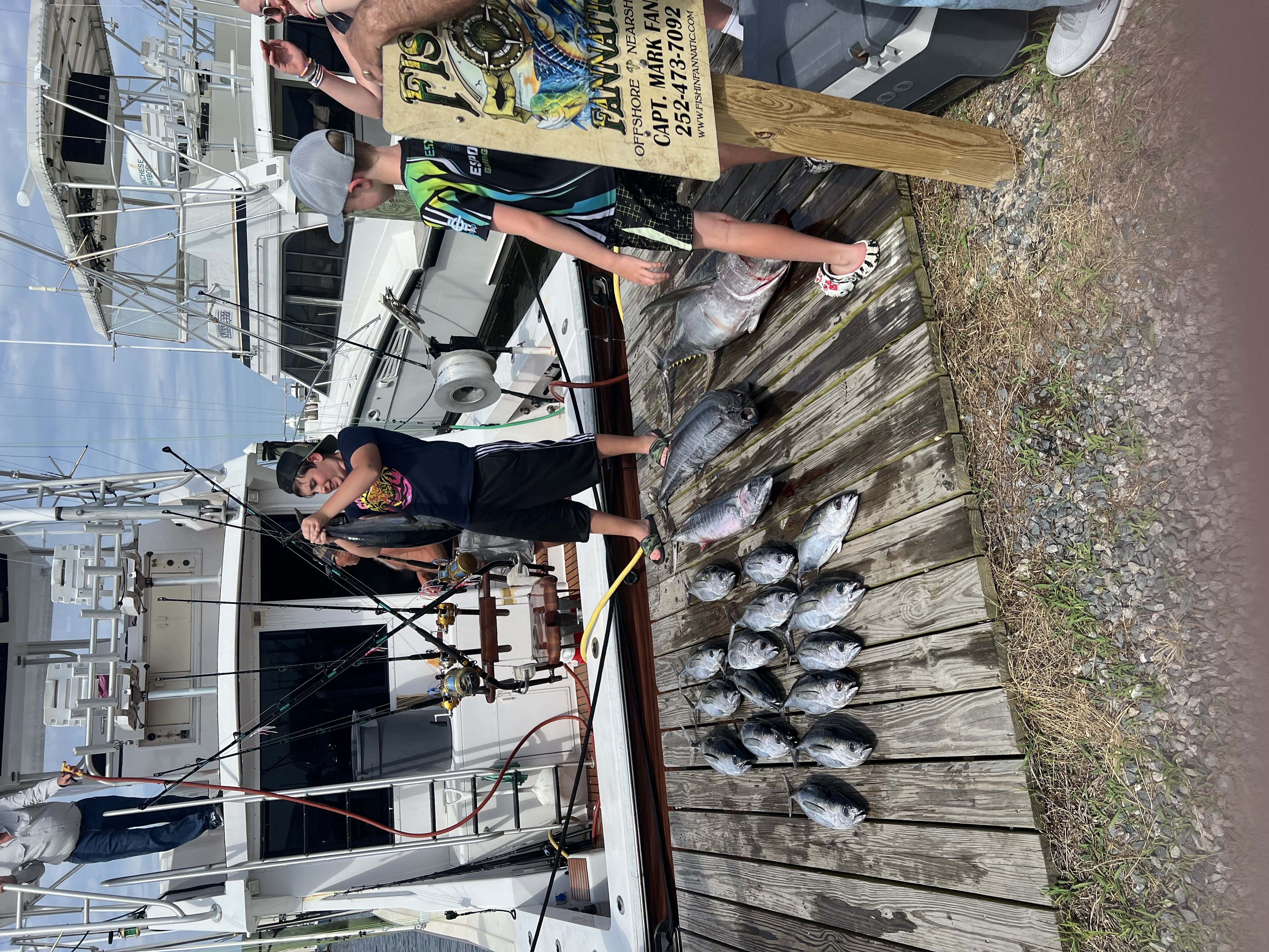 Two people enjoying a day of fishing in NC
