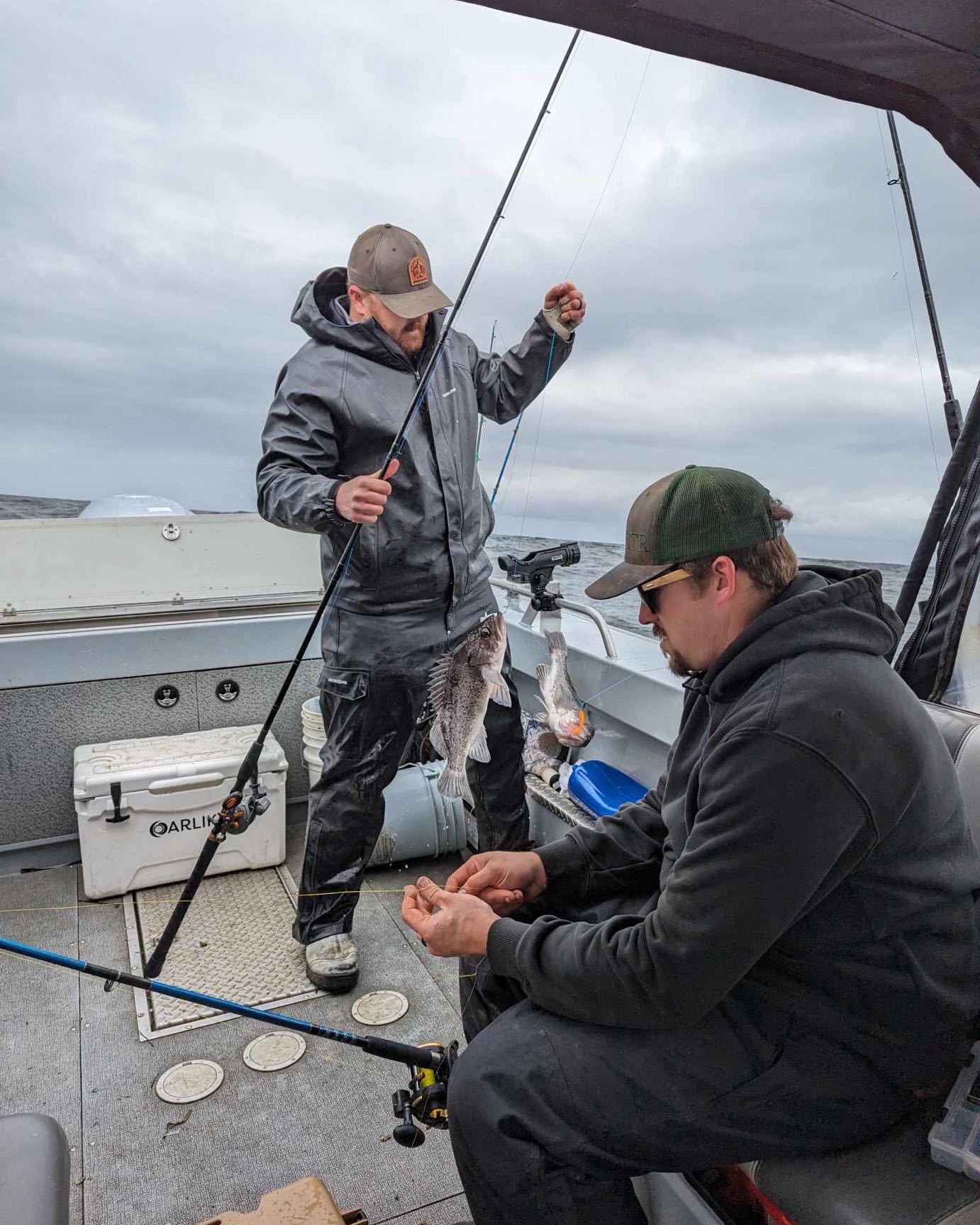 Two people fishing in Roseburg