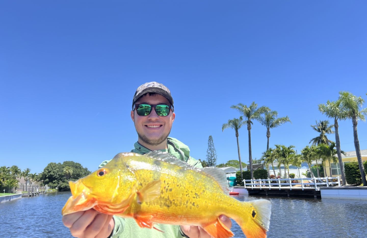 Peacock bass caught while fishing in Fort Lauderdale FL