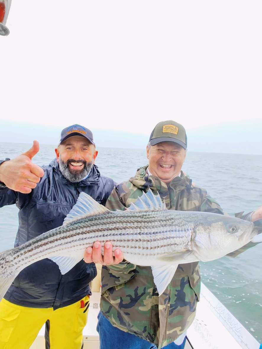 Striped bass caught in CT while fishing