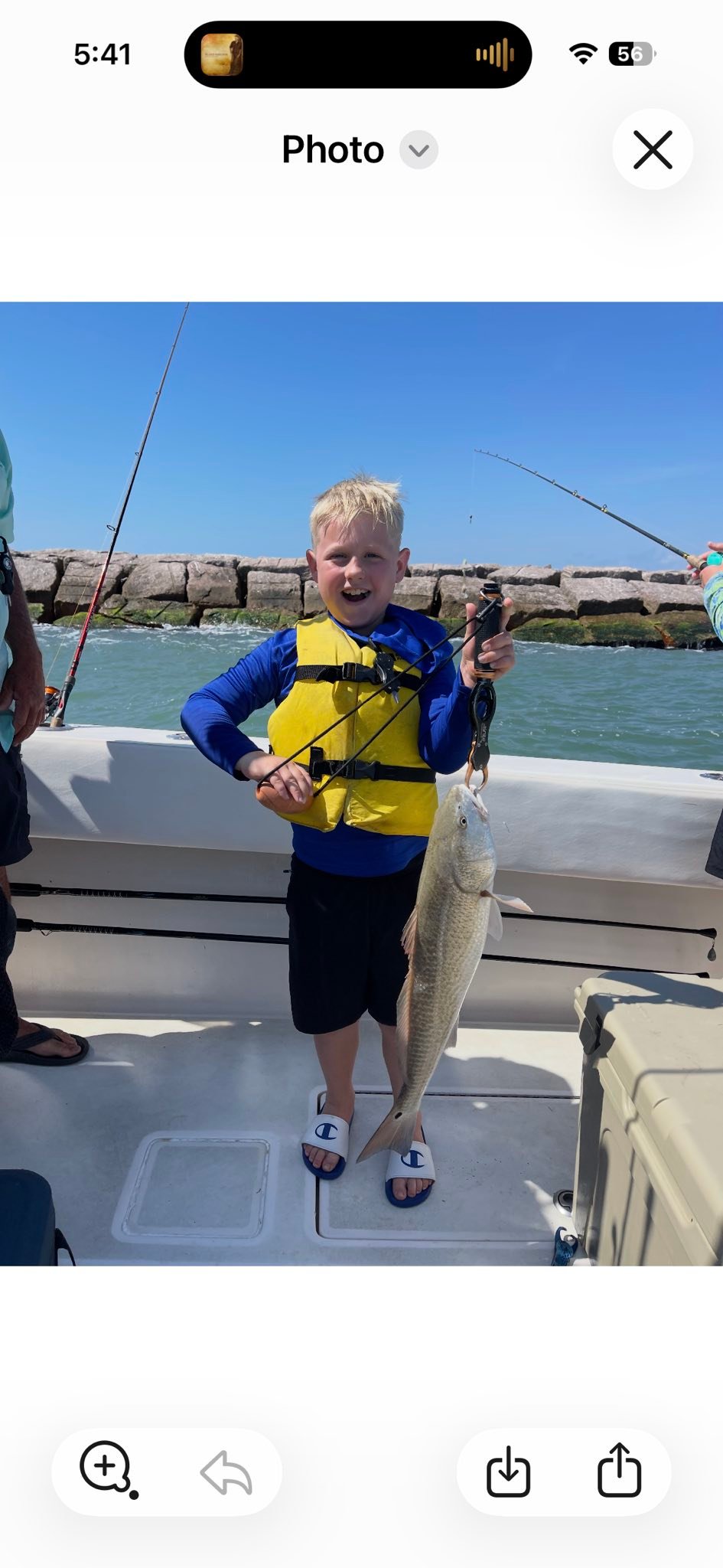 Redfish catch on fishing charter boat in Port O'Connor TX