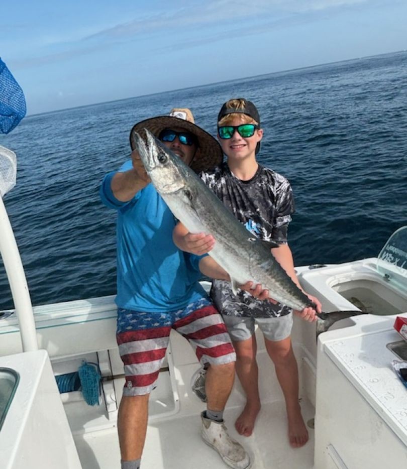 Wahoo fish caught by two people in Port Canaveral