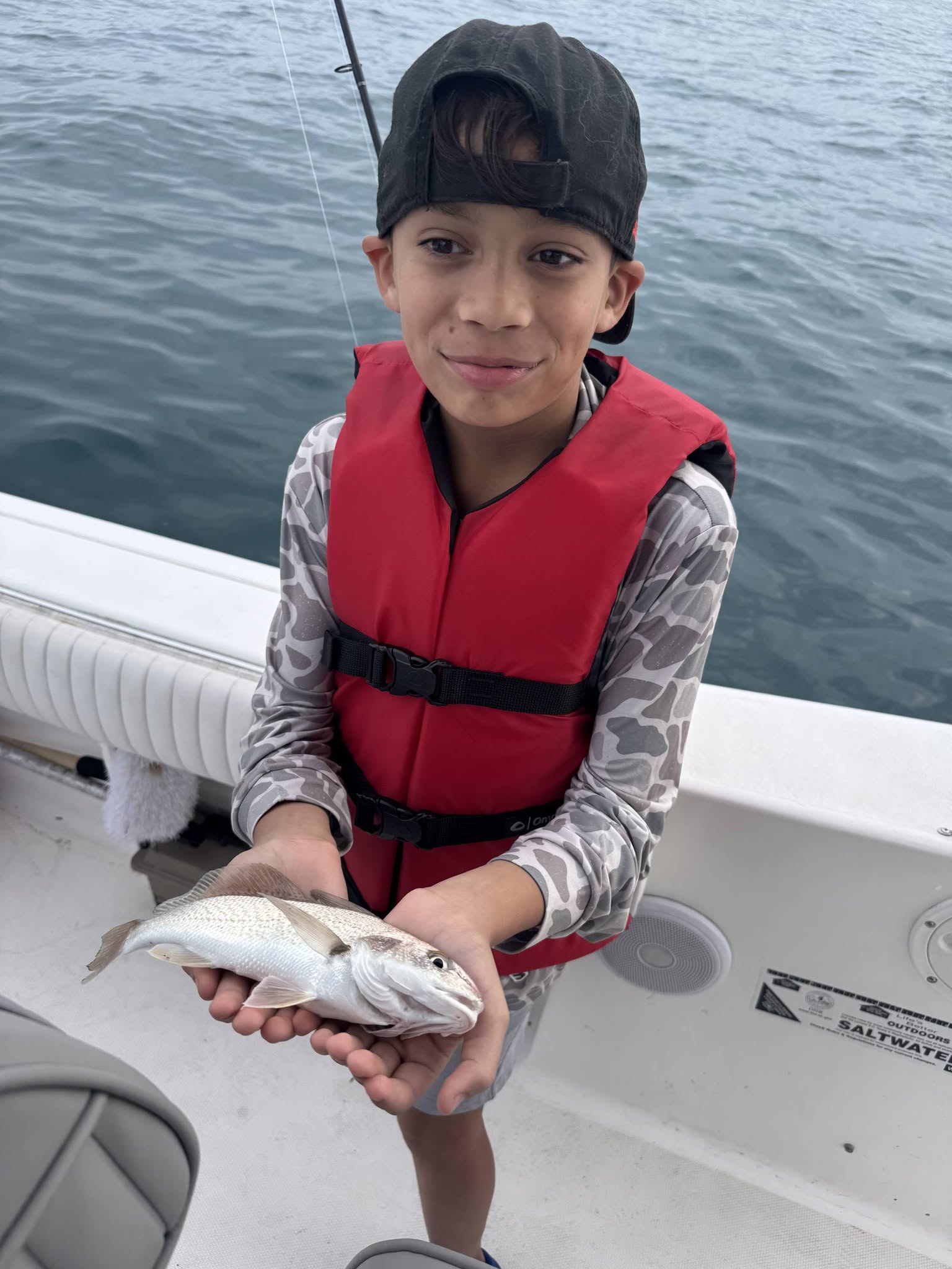 Atlantic croaker caught fishing at Wrightsville Beach NC on boat deck