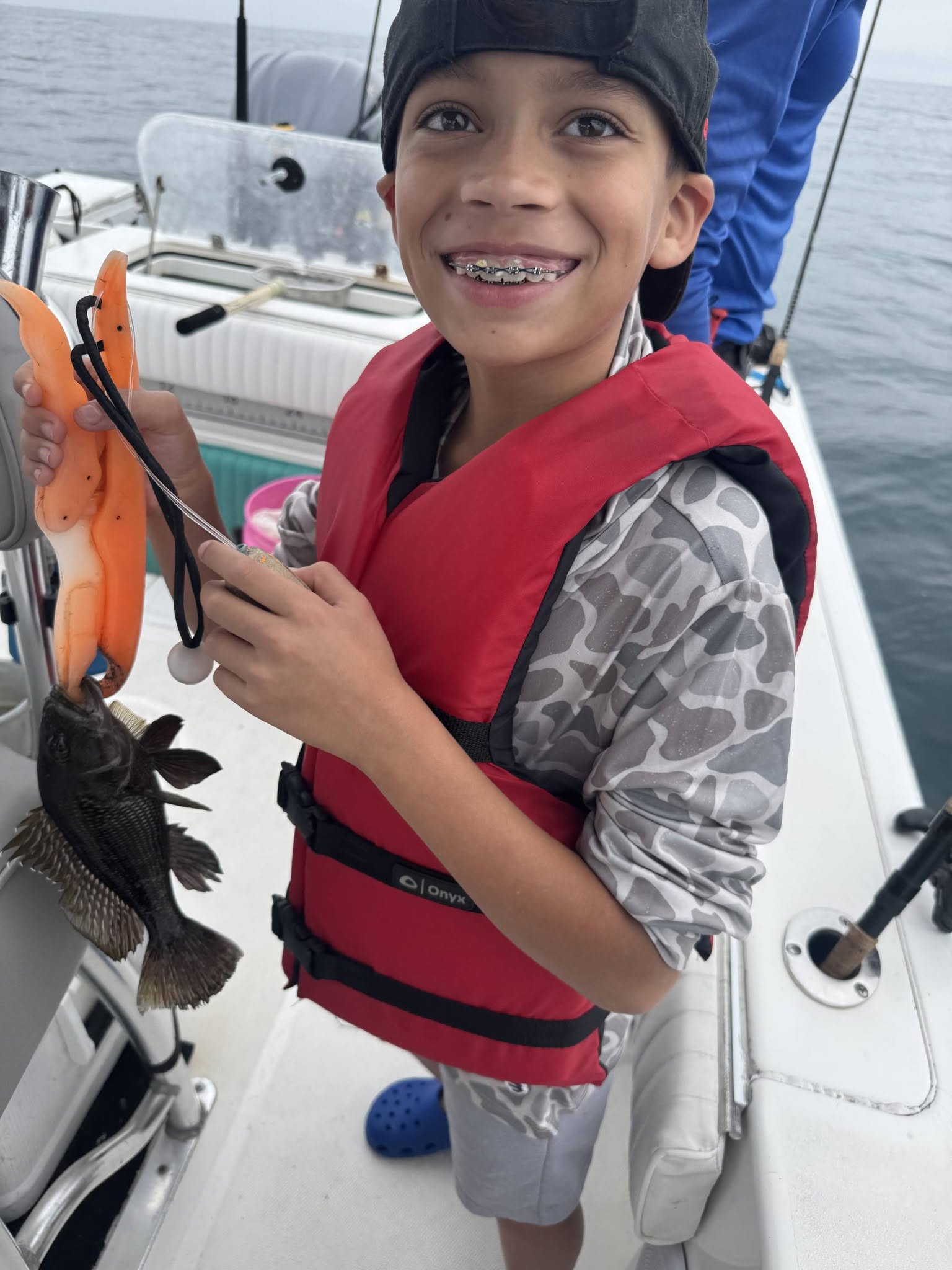 Black sea bass catch on fishing boat at Wrightsville Beach NC