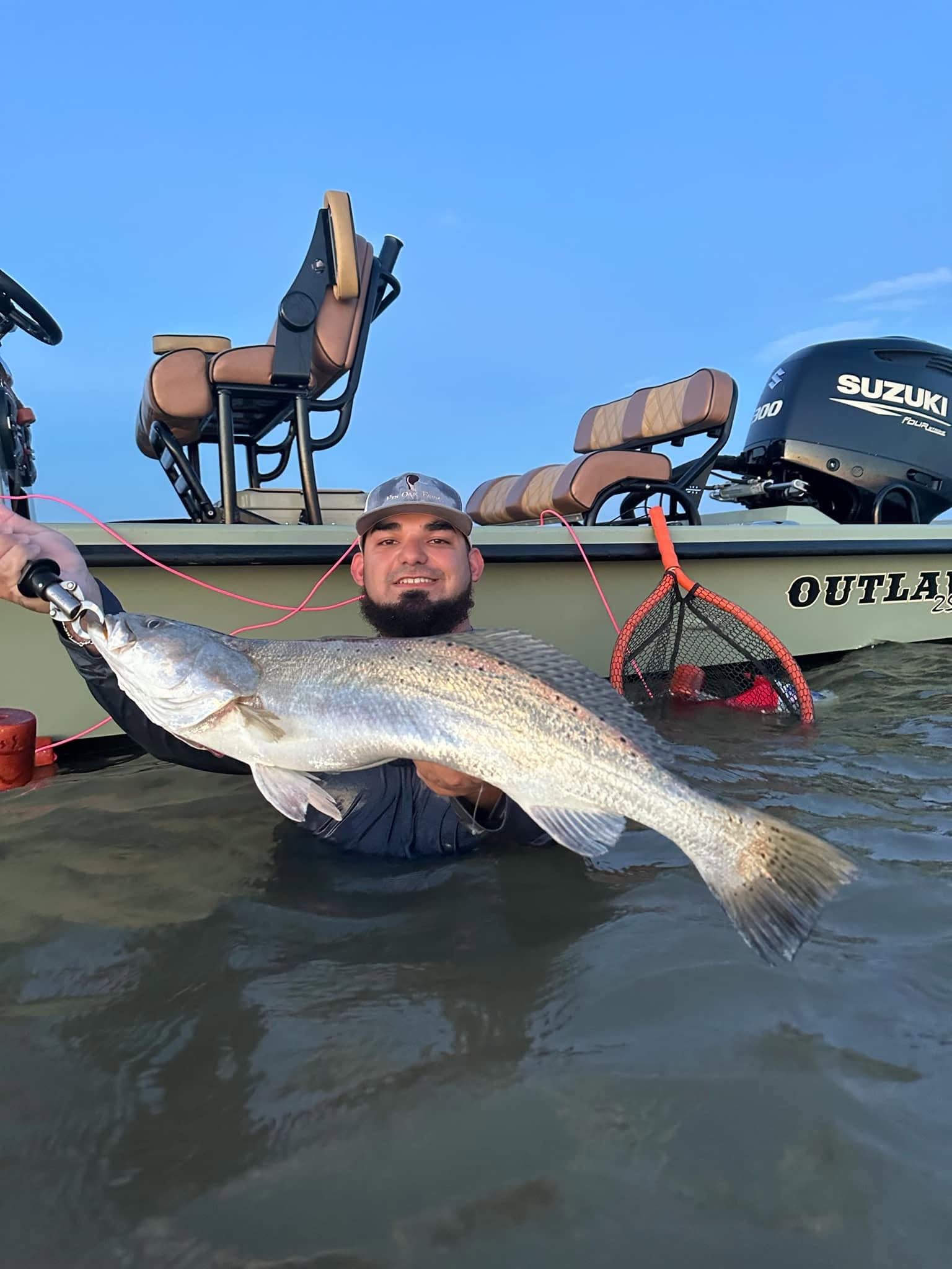 Large redfish caught while fishing in Sargent TX waters