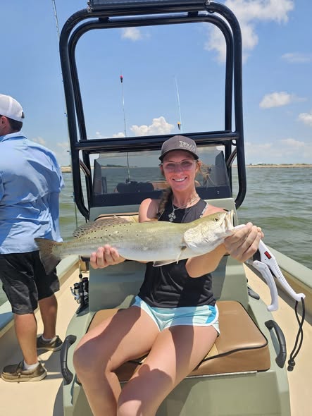 Matagorda Bay morning inshore fishing charter targeting redfish and speckled trout