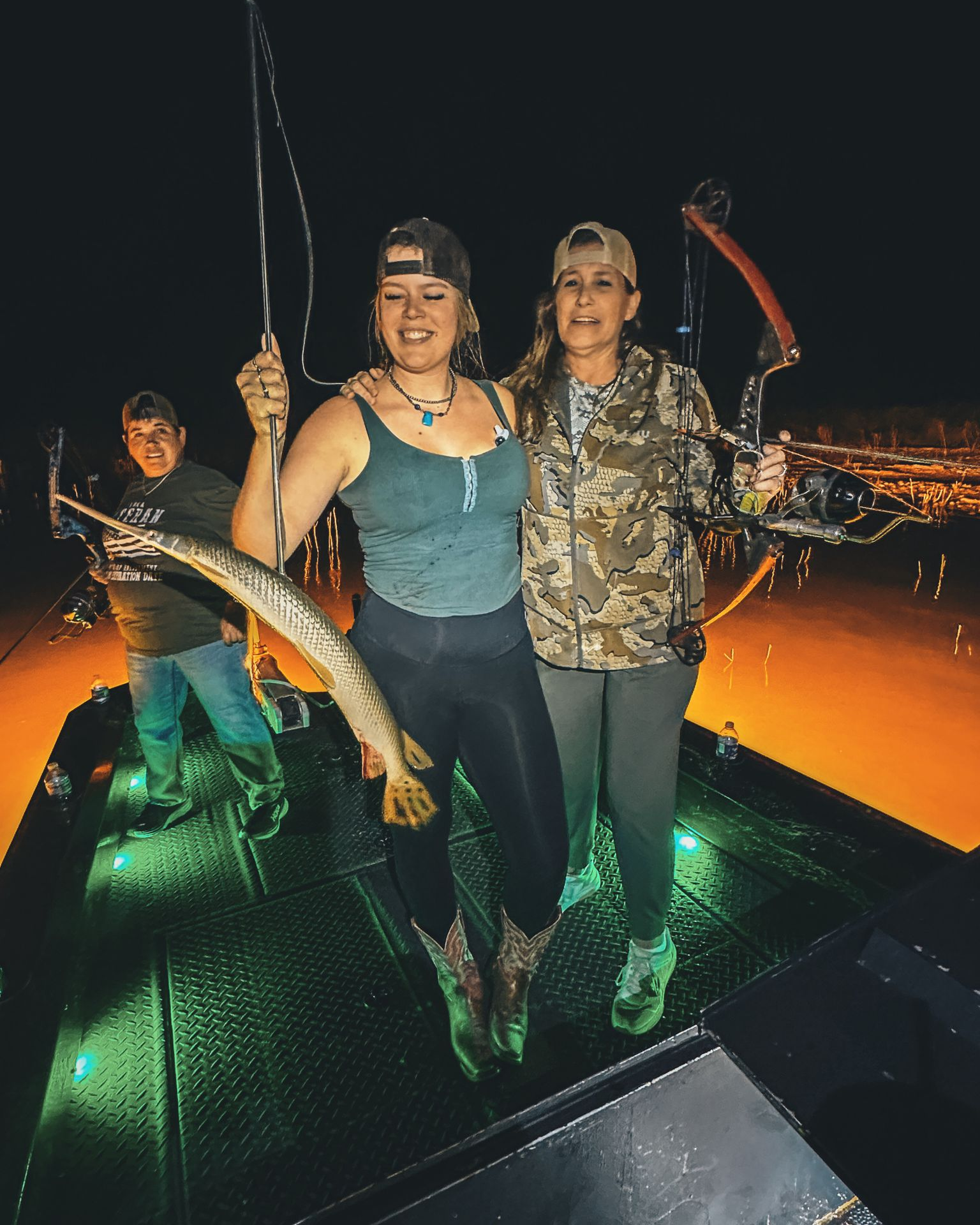 One longnose gar, a freshwater fish, caught while fishing near Lubbock.