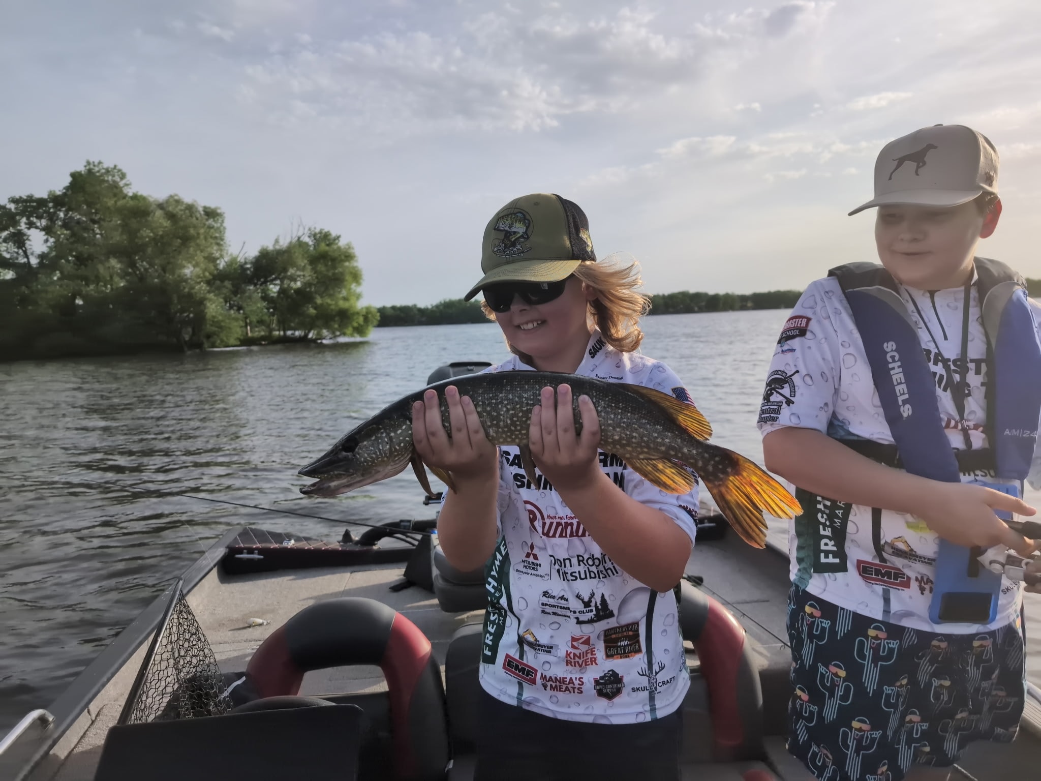 Three people fishing in Minnesota