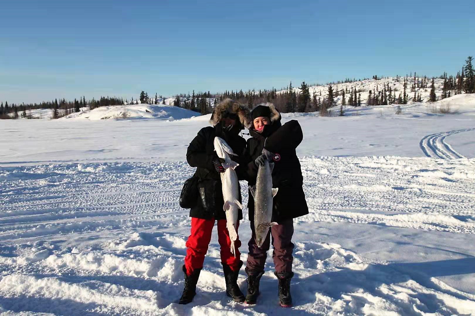 Person enjoying fishing in Yellowknife