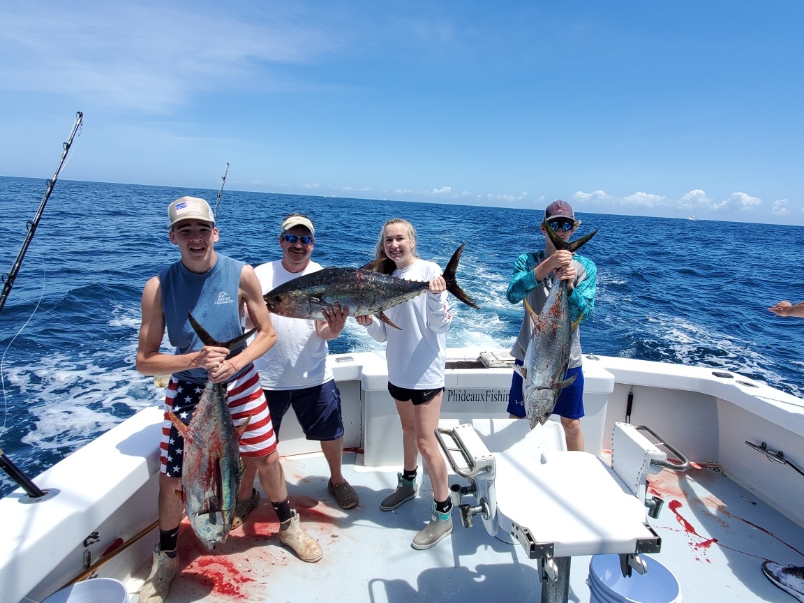 3 blackfin tuna fish caught during fishing trip in NC