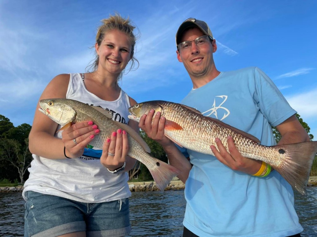 Two redfish caught in Santa Rosa Beach