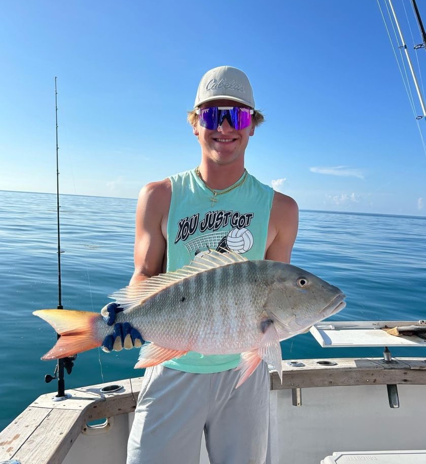 Mutton snapper, a 24-inch fish, caught while fishing on Stock Island