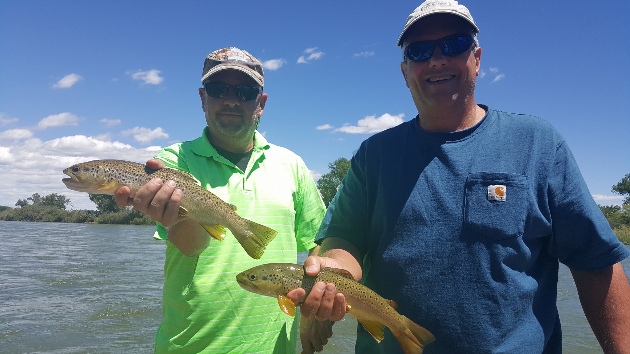 Two rainbow trout caught fishing in Billings