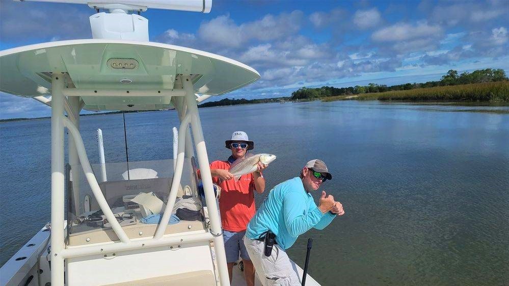 Solo fisherman enjoying a great day fishing in SC