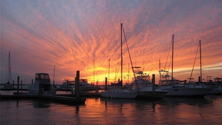 Scenic view of Folly Beach coastline