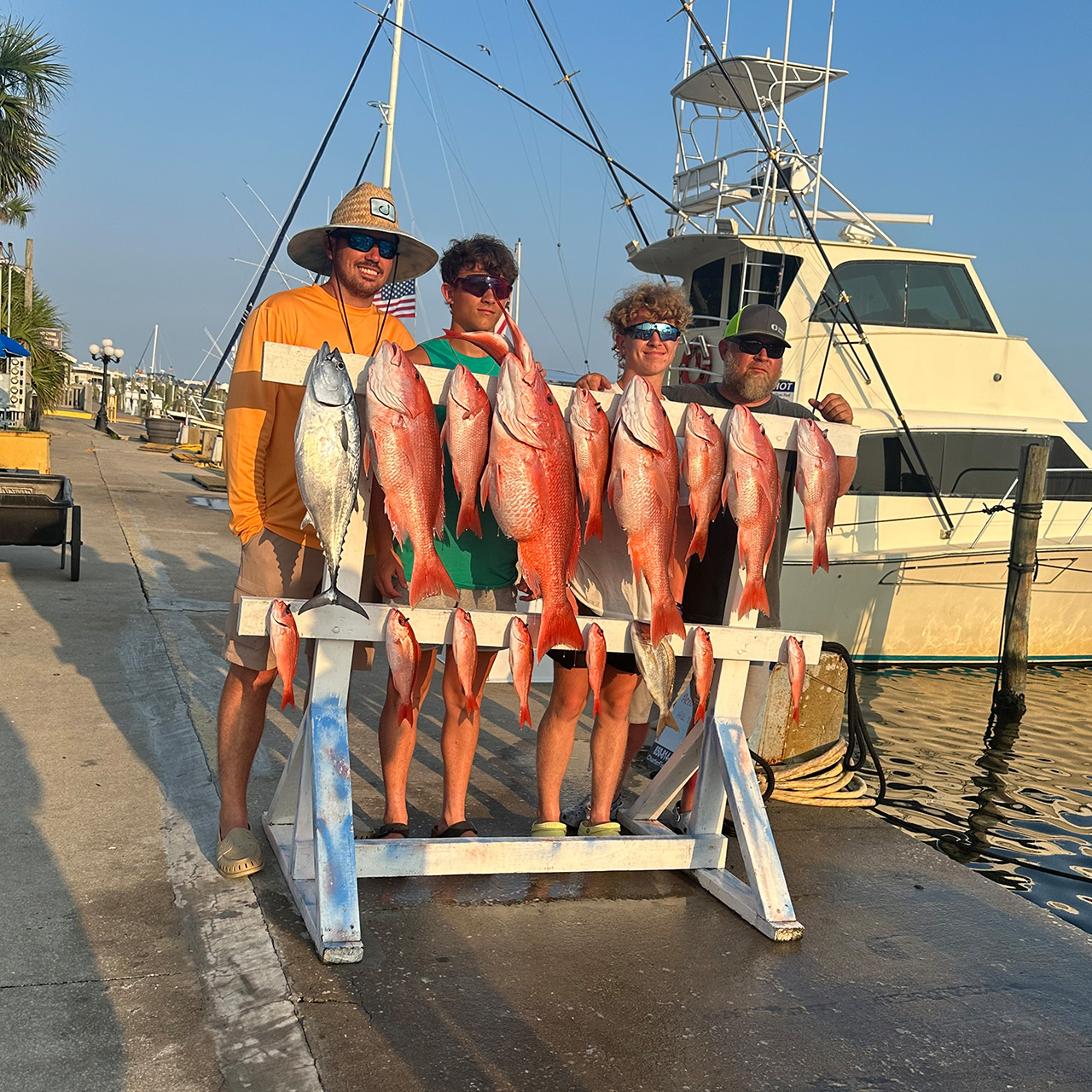 Four people fishing in Panama City Beach