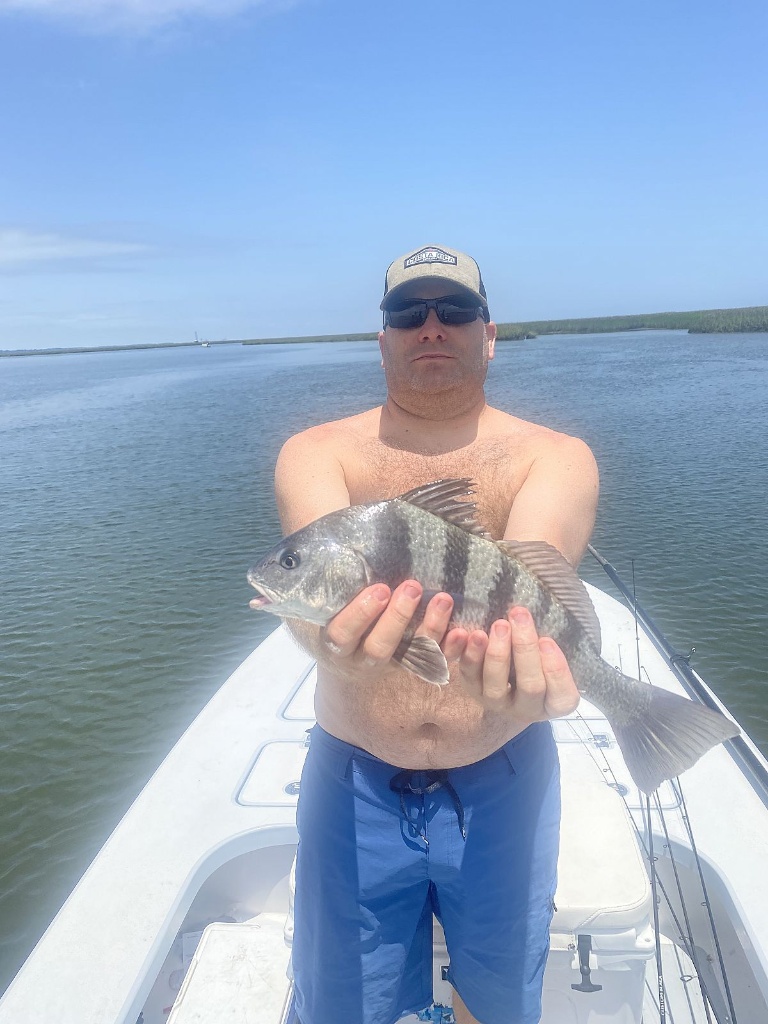Photograph of a 22-inch black drum fish caught in NC