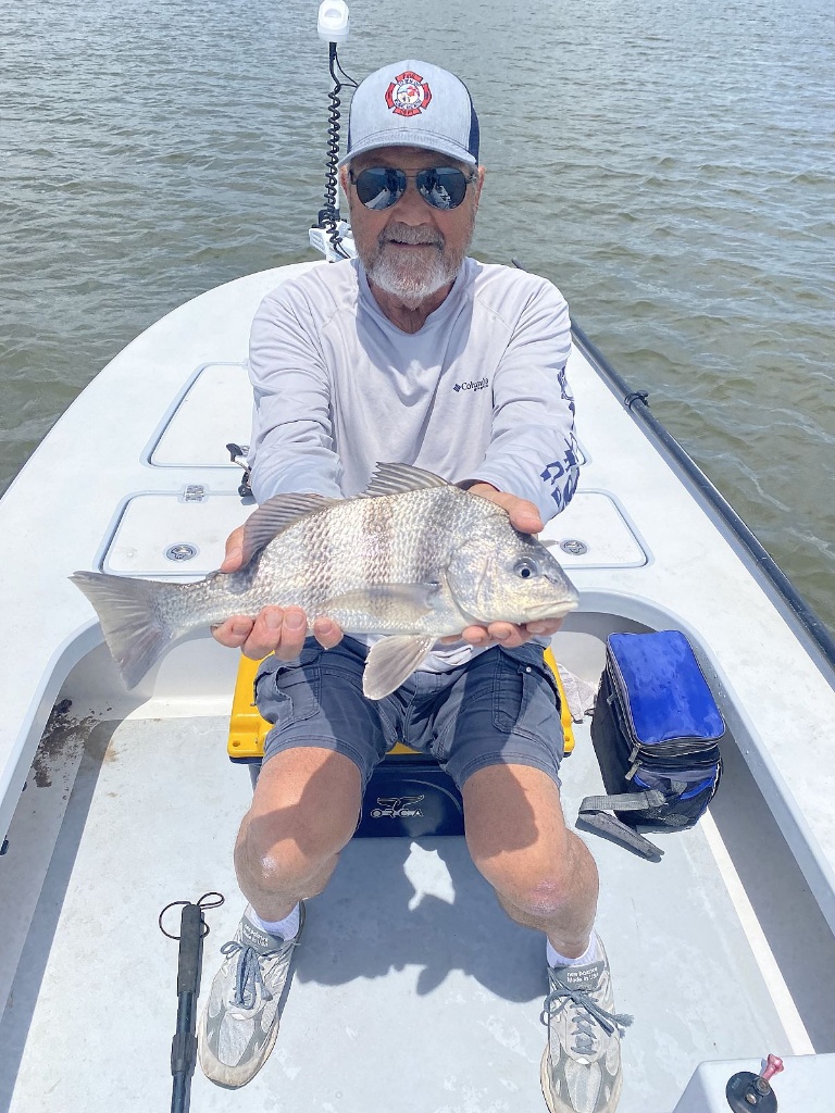 Caught a black drum fish in Kure Beach