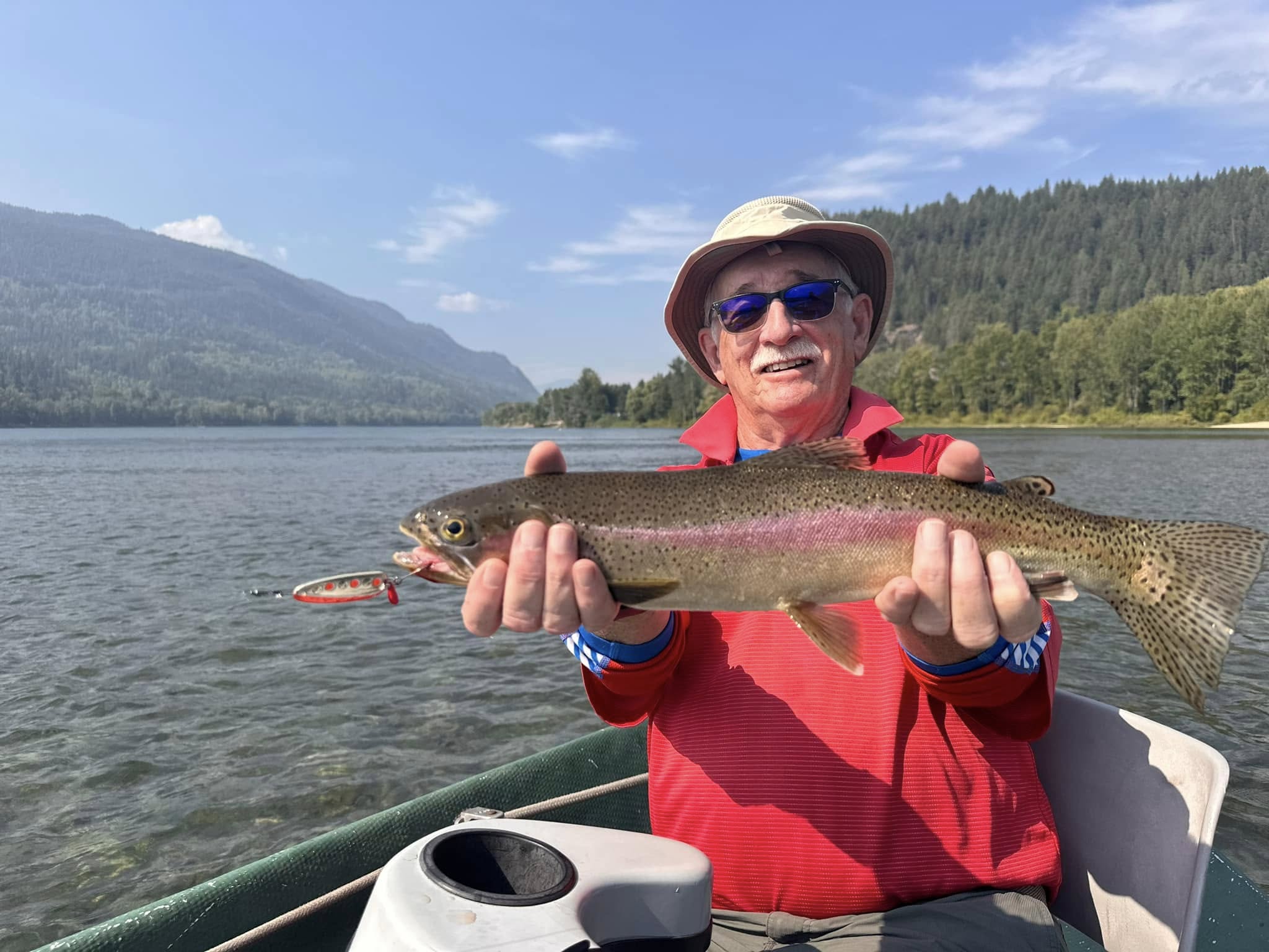 A single rainbow trout caught while fishing in British Columbia
