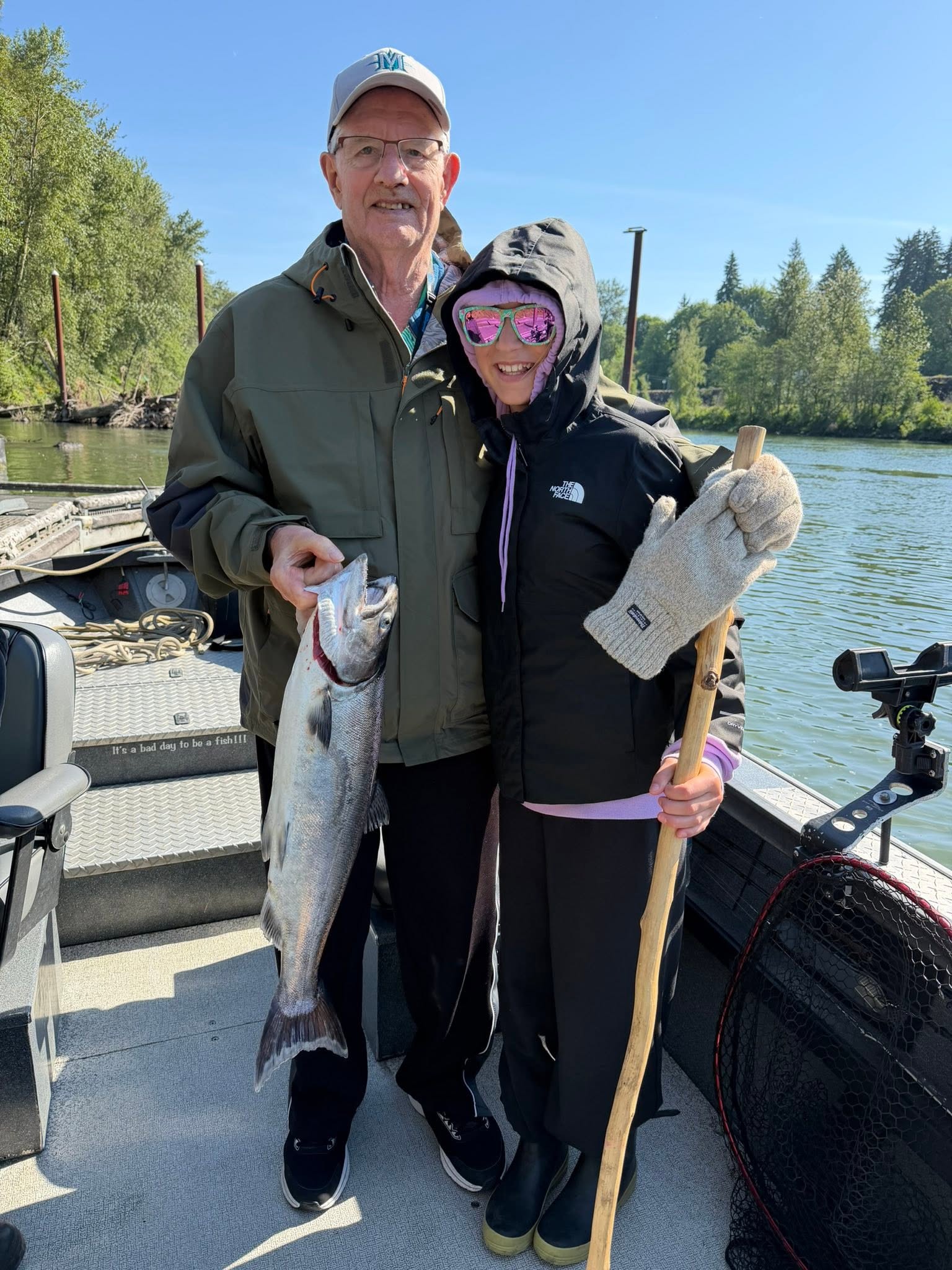 Chinook salmon catch on fishing boat in Montesano WA