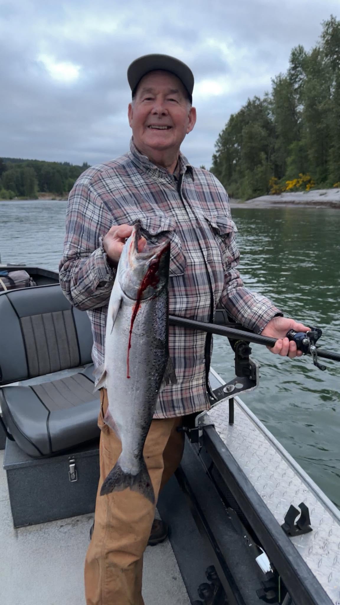 Chinook salmon caught while fishing in Montesano WA on boat