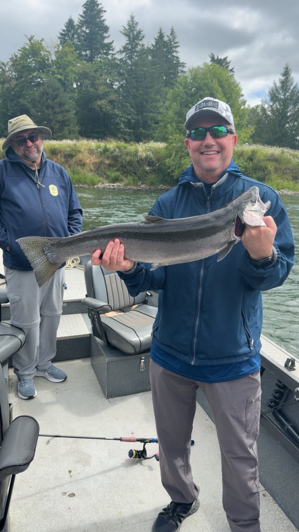 Coho salmon catch displayed on fishing boat in Montesano WA