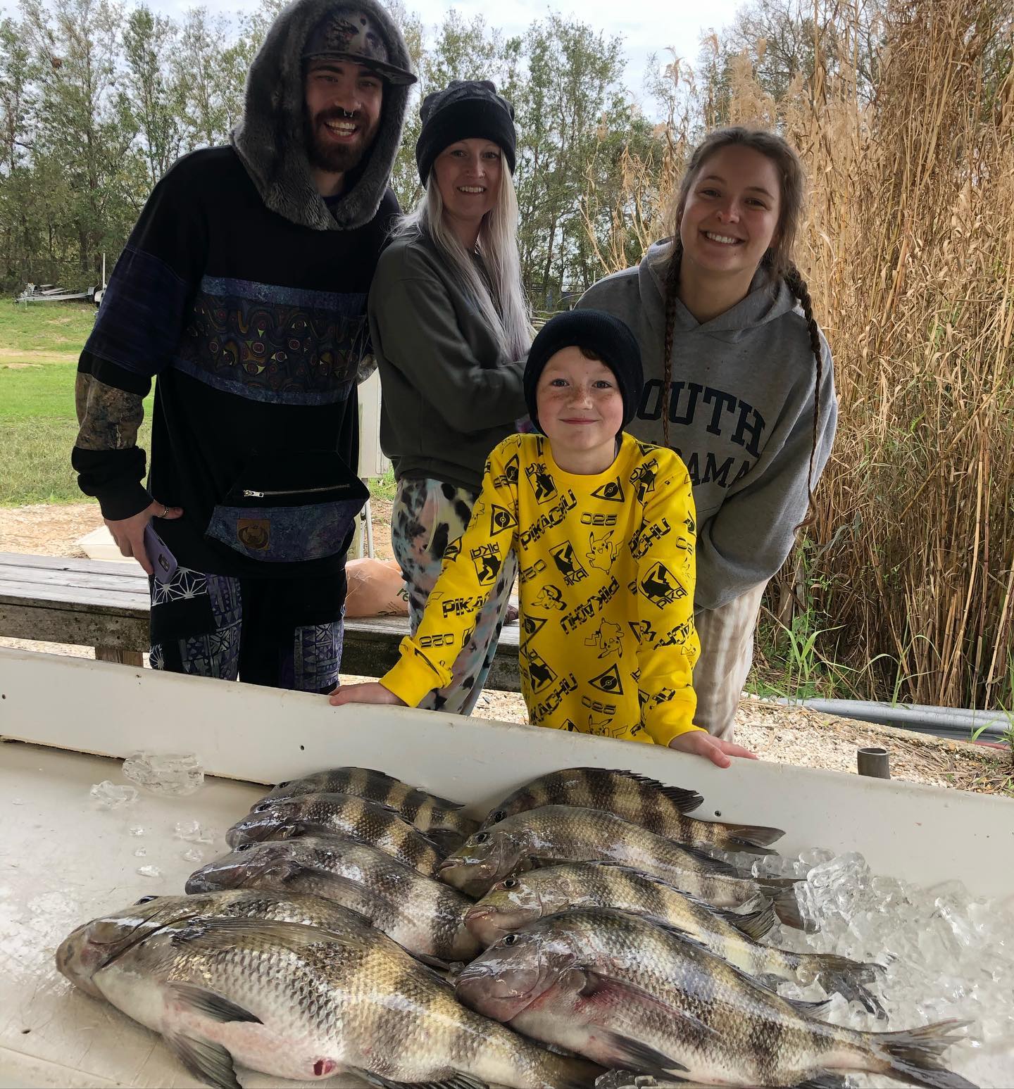 Three sheepshead fish caught in Pensacola