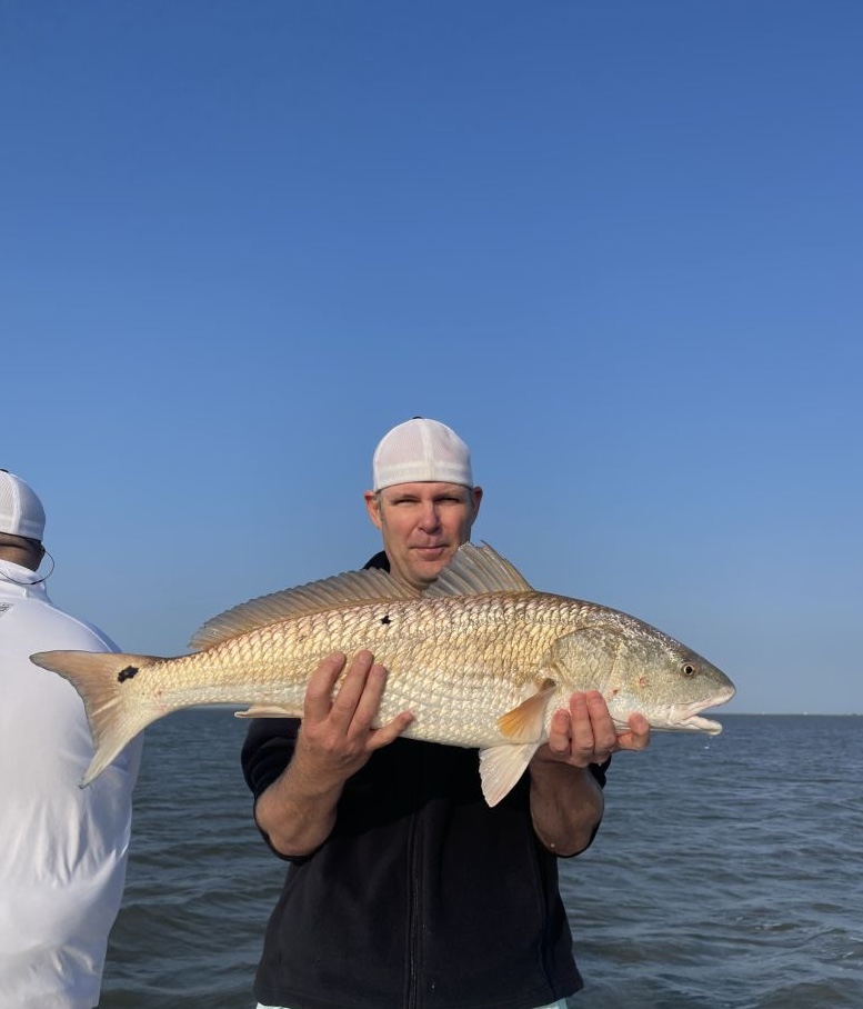 Redfish caught by angler in St Bernard