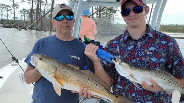 Two people fishing in Alabama