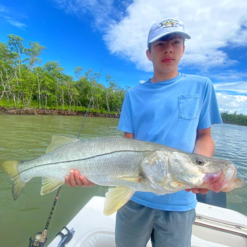 A single snook fish caught while fishing in Goodland