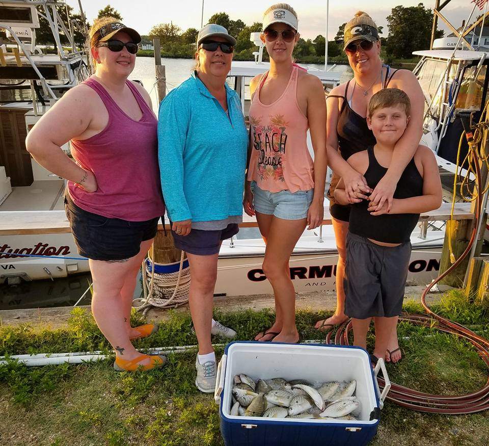 Group of 5 people fishing in VA